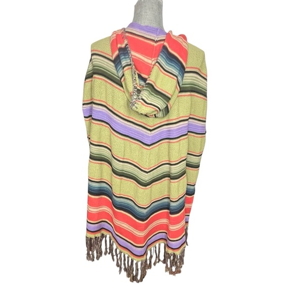Anthropologie Moth Calexico Hooded Striped Poncho Sz XS - Picture 5 of 15